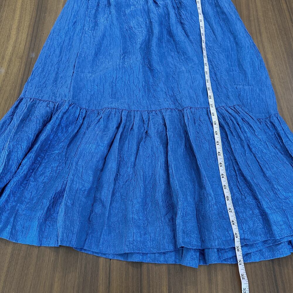 Sea New York‎ Blue Siya Dress, Silk, Smocked Midi Tiered, Spring, Resort, XL - Picture 13 of 13
